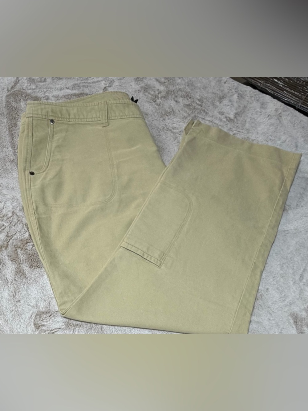 Venezia Women's Beige Utility Button-Fly Pants 18
